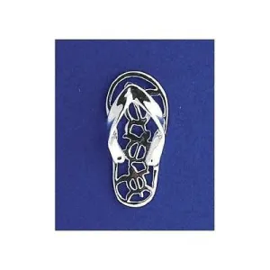 SILVER 925 HAWAIIAN SLIPPER FLIP FLOP THONG PENDANT 3 CUT OUT HONU TURTLE