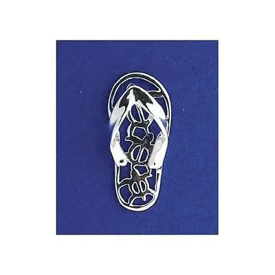 SILVER 925 HAWAIIAN SLIPPER FLIP FLOP THONG PENDANT 3 CUT OUT HONU TURTLE