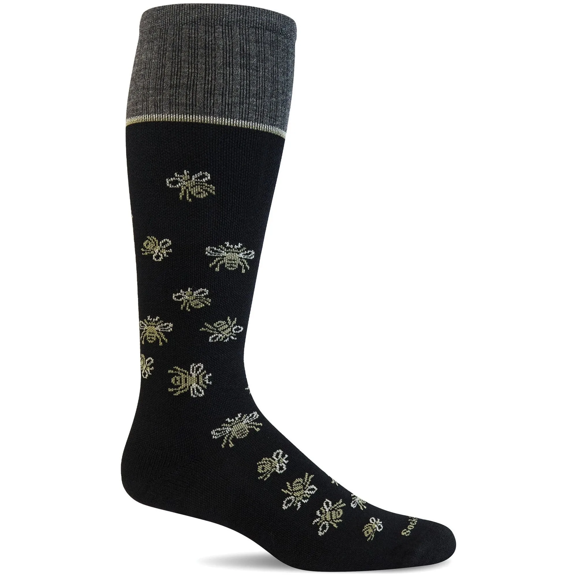 Sockwell Womens Busy Bee Wide Calf Fit Moderate Compression Socks