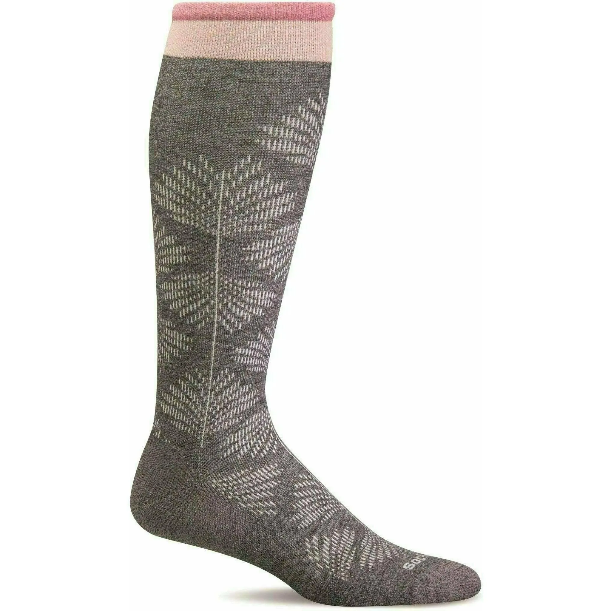 Sockwell Womens Full Floral Wide Calf Fit Moderate Compression Socks