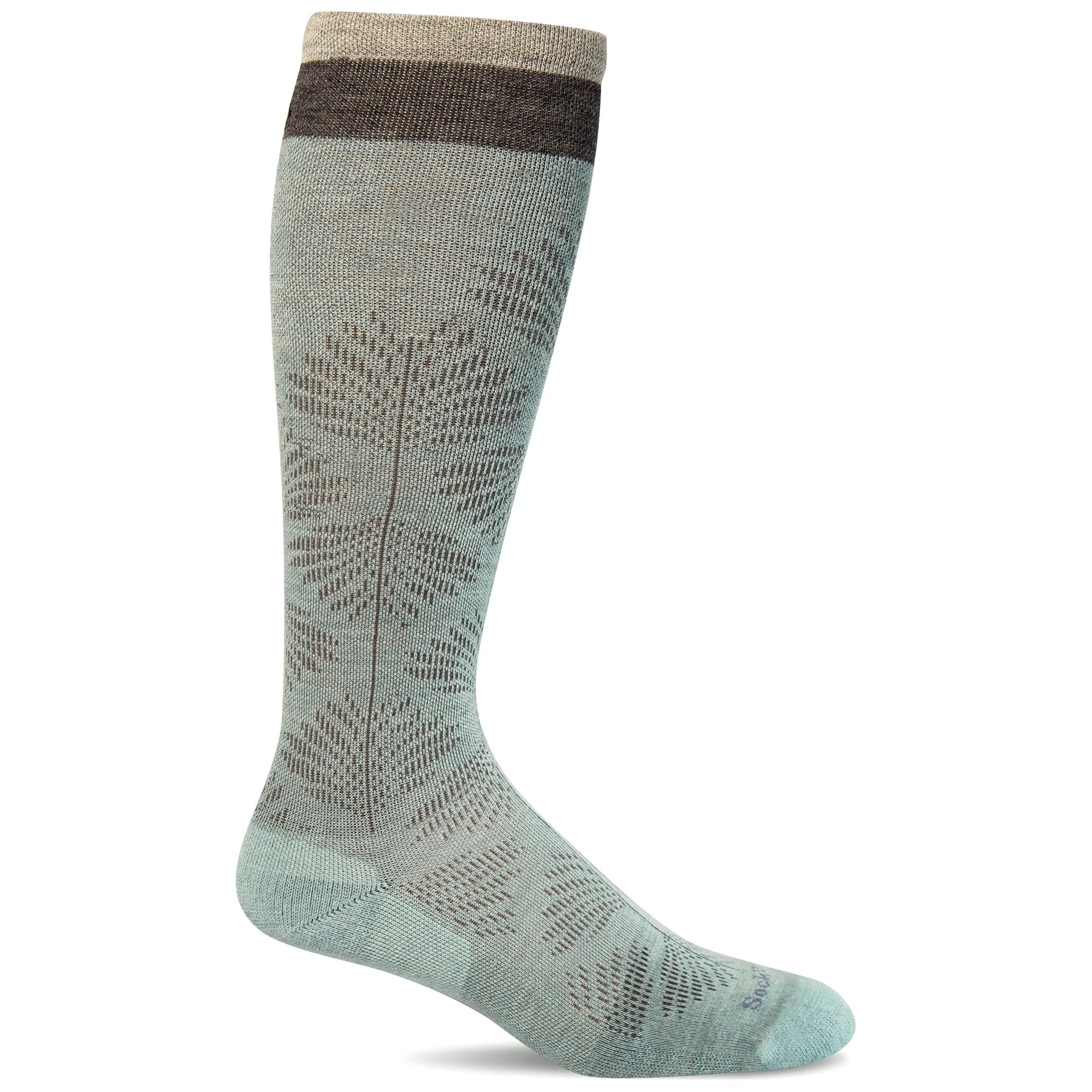 Sockwell Womens Full Floral Wide Calf Fit Moderate Compression Socks