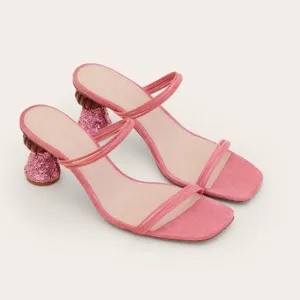 SQUARE TOE HIGH HEELS