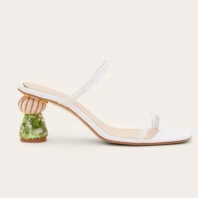 SQUARE TOE HIGH HEELS