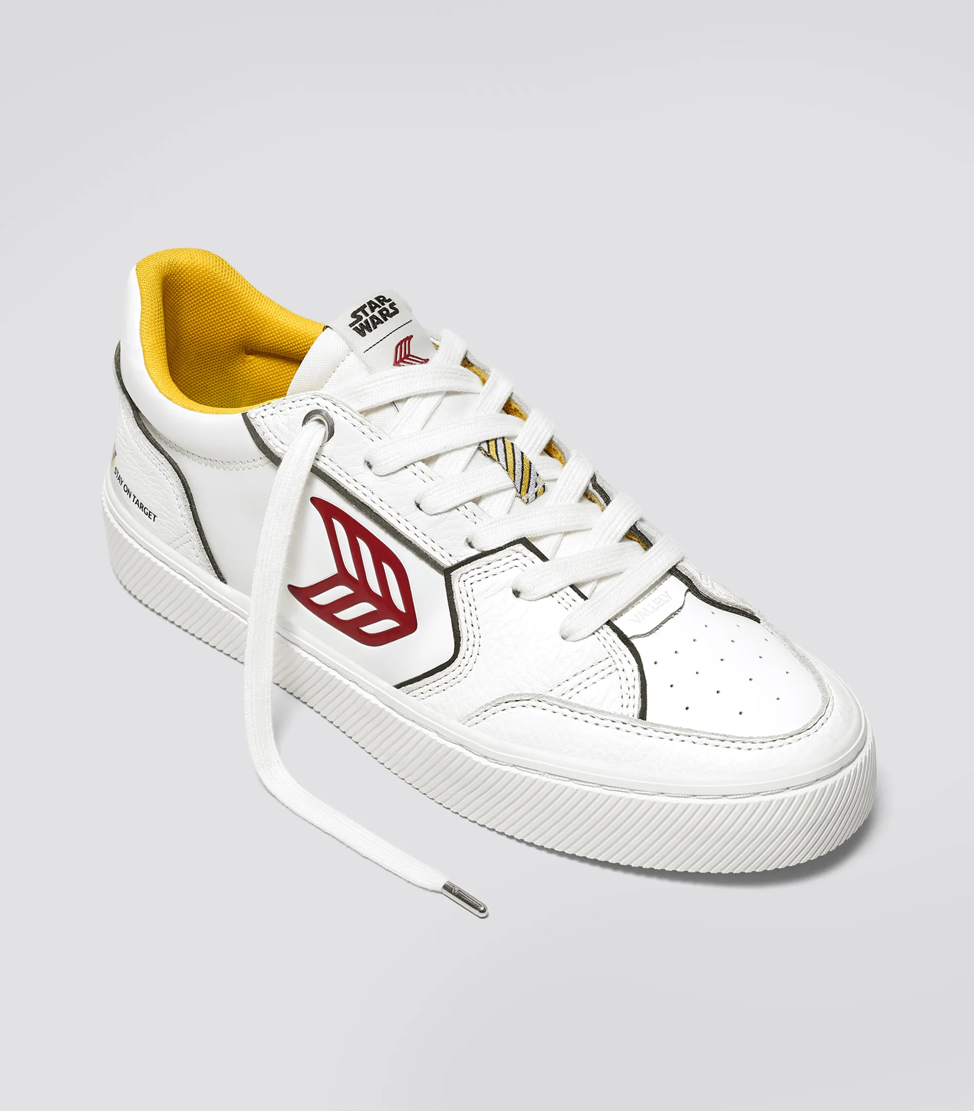 STAR WARS VALLELY White Leather Fighter Pilot Red Logo Sneaker Women