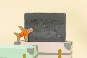 Stitch Where You've Been Passport Cover Kit - Grey Leather