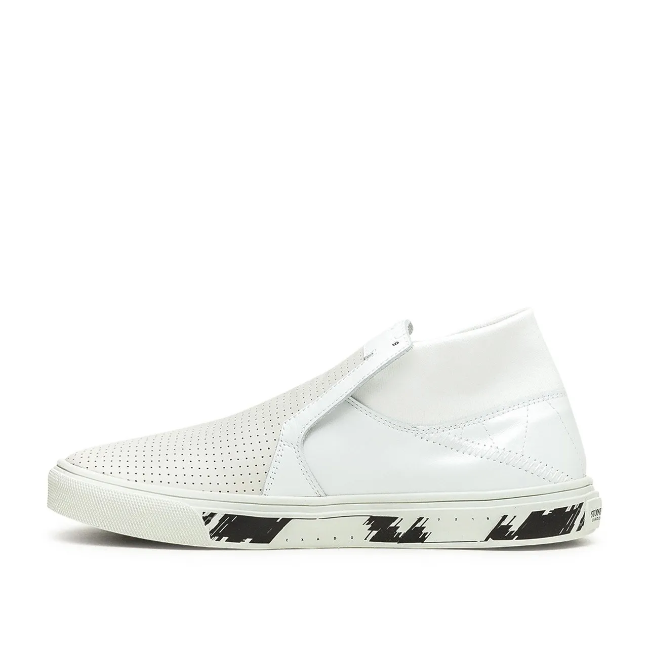 stone island shadow project slip-on mid leather (white)
