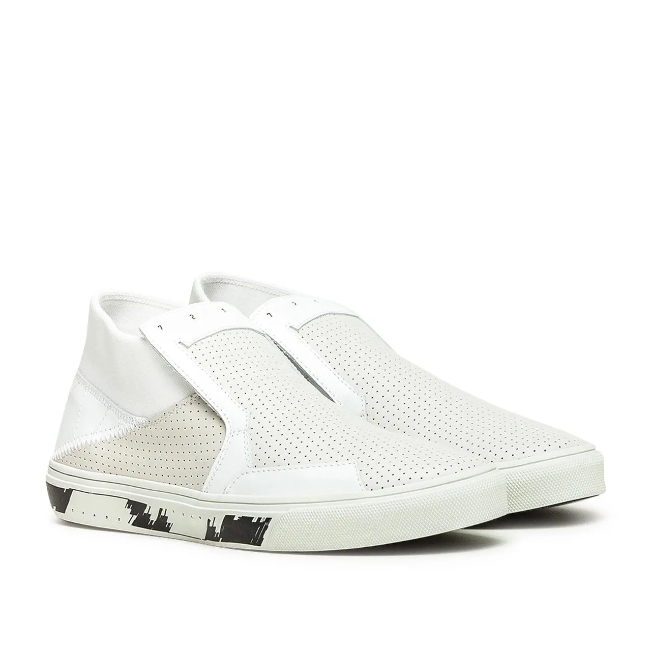 stone island shadow project slip-on mid leather (white)