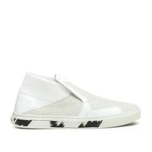 stone island shadow project slip-on mid leather (white)