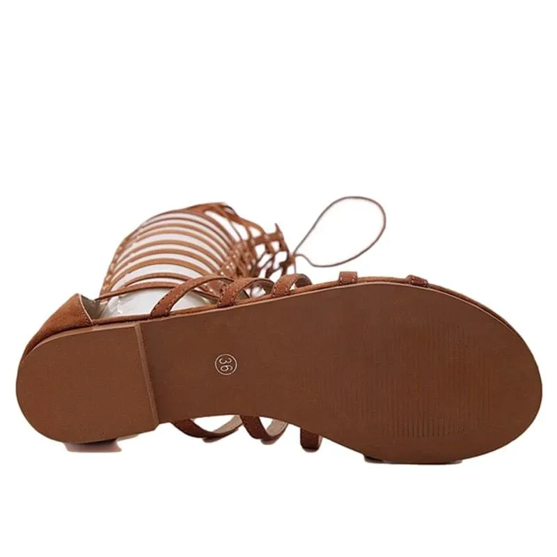 Strappy High-Knee Gladiator Sandals