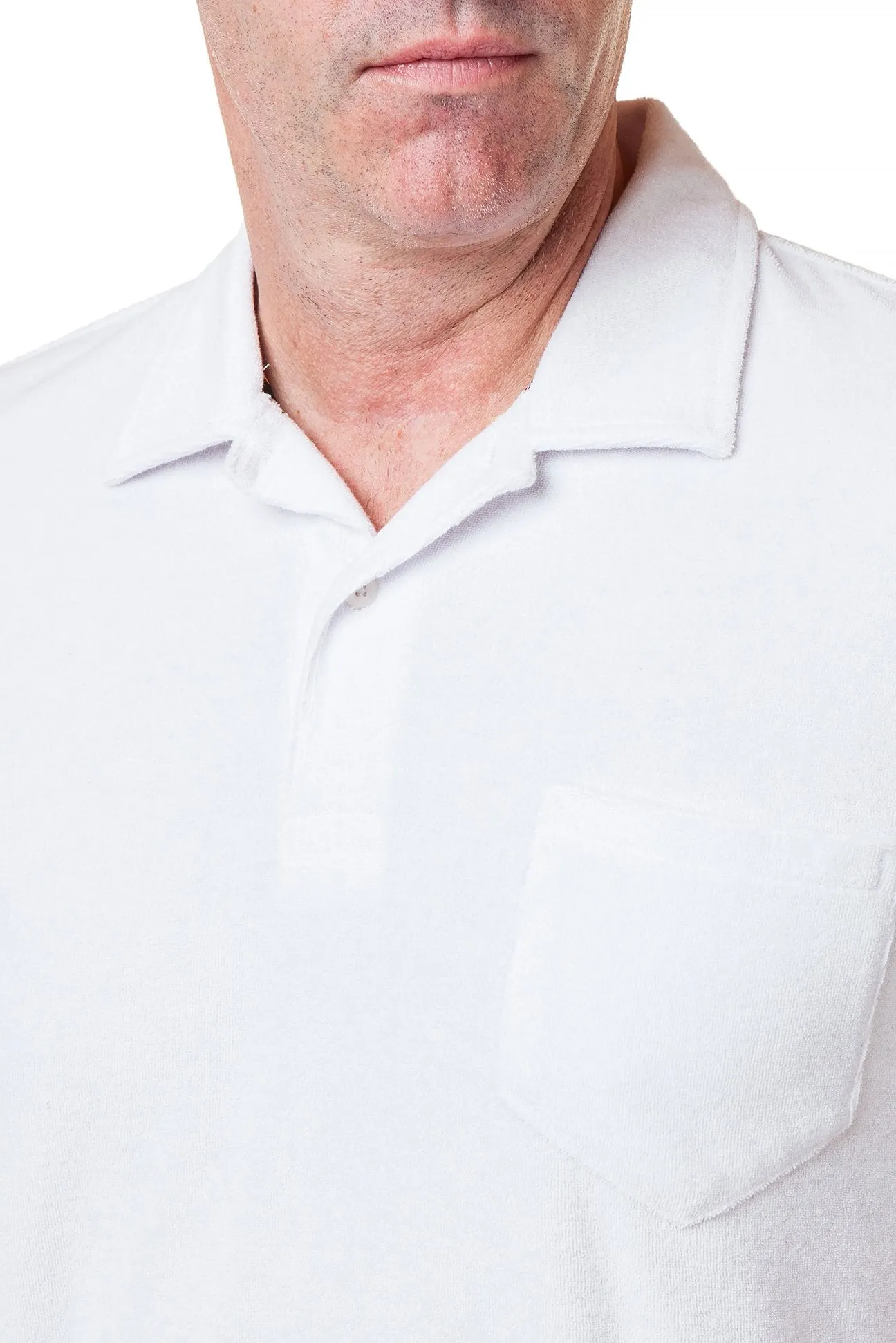 Terry Cloth Polo Shirt White