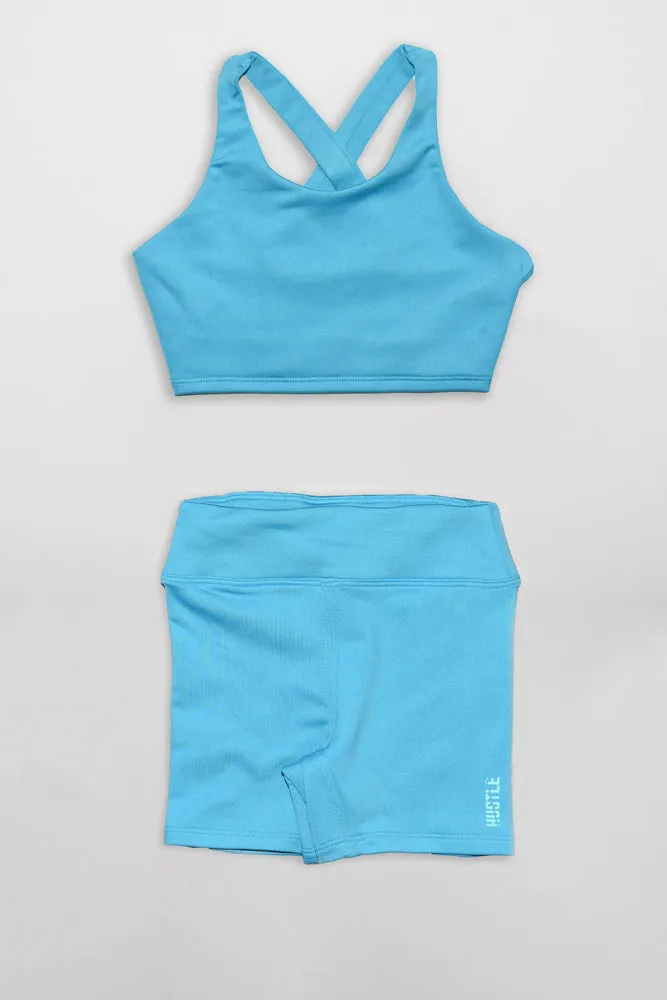 The Girls Cross Back Top Biker Shorts Set