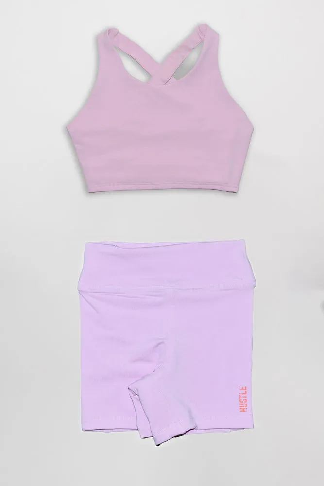 The Girls Cross Back Top Biker Shorts Set