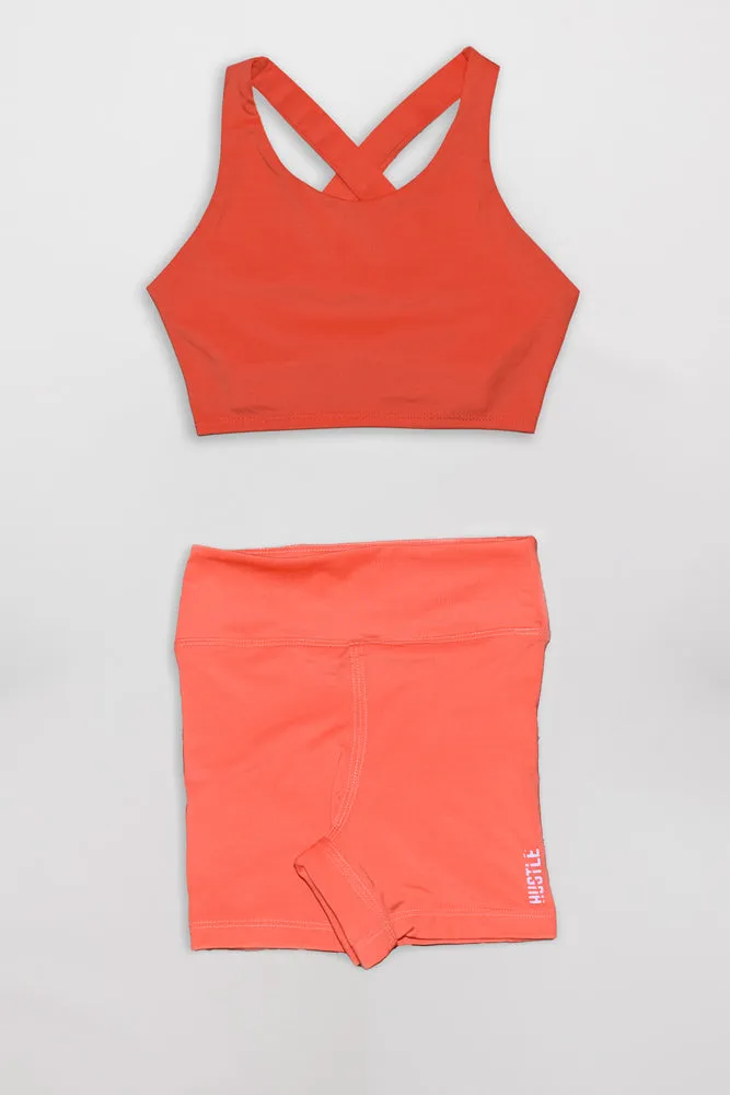 The Girls Cross Back Top Biker Shorts Set
