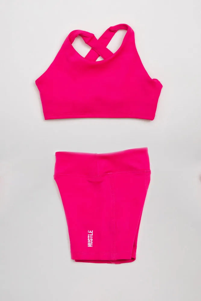 The Girls Cross Back Top Biker Shorts Set