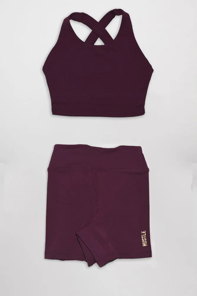 The Girls Cross Back Top Biker Shorts Set