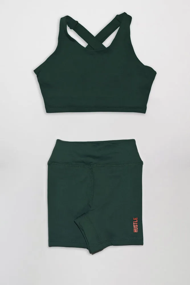 The Girls Cross Back Top Biker Shorts Set