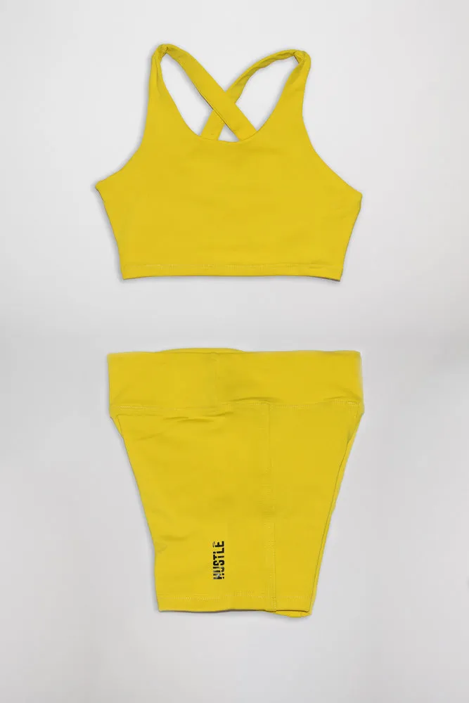 The Girls Cross Back Top Biker Shorts Set