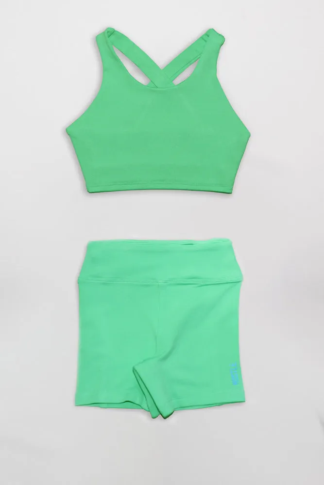 The Girls Cross Back Top Biker Shorts Set