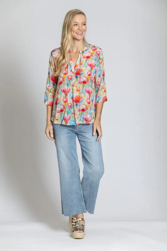 The Myra Top - Pink Coral Multi