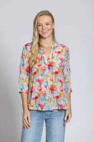 The Myra Top - Pink Coral Multi