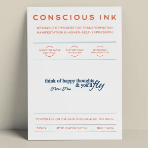 Think Of Happy Thoughts & You'll Fly Manifestation Tattoo