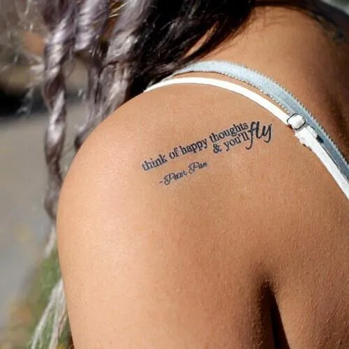 Think Of Happy Thoughts & You'll Fly Manifestation Tattoo
