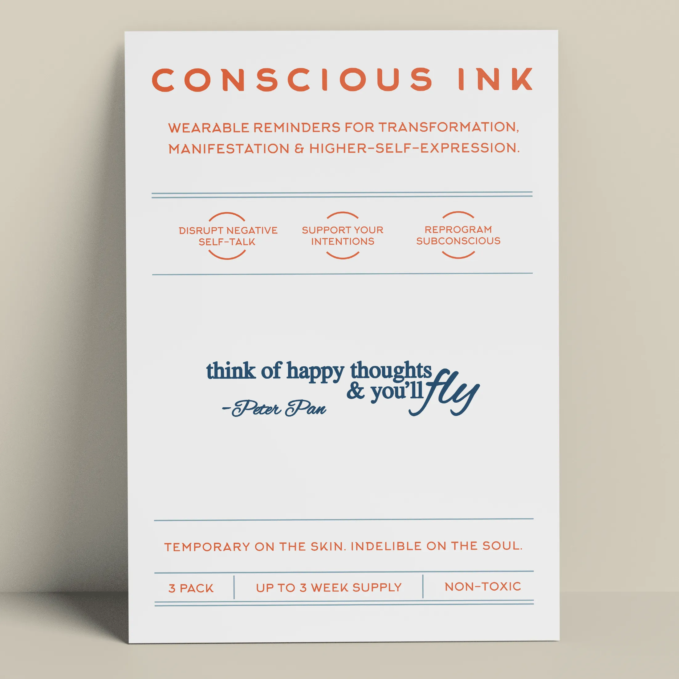 Think Of Happy Thoughts & You'll Fly Manifestation Tattoo