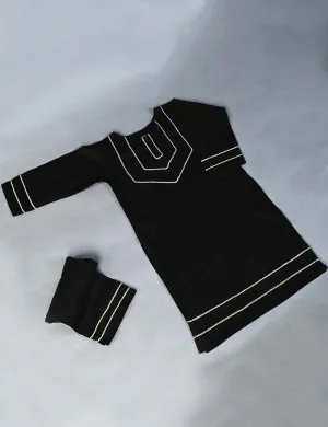 TKF-02-Black -  2Pc Cotton Dress