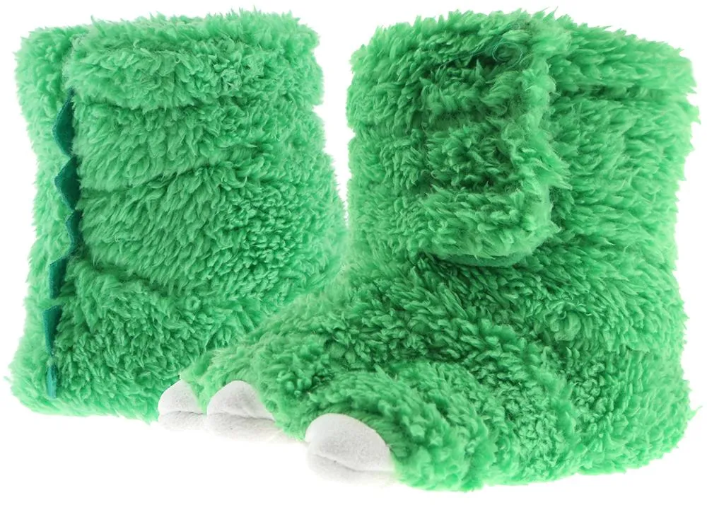 Toddler Boys Faux Berber Claw Slipper Boot with 3D Parts