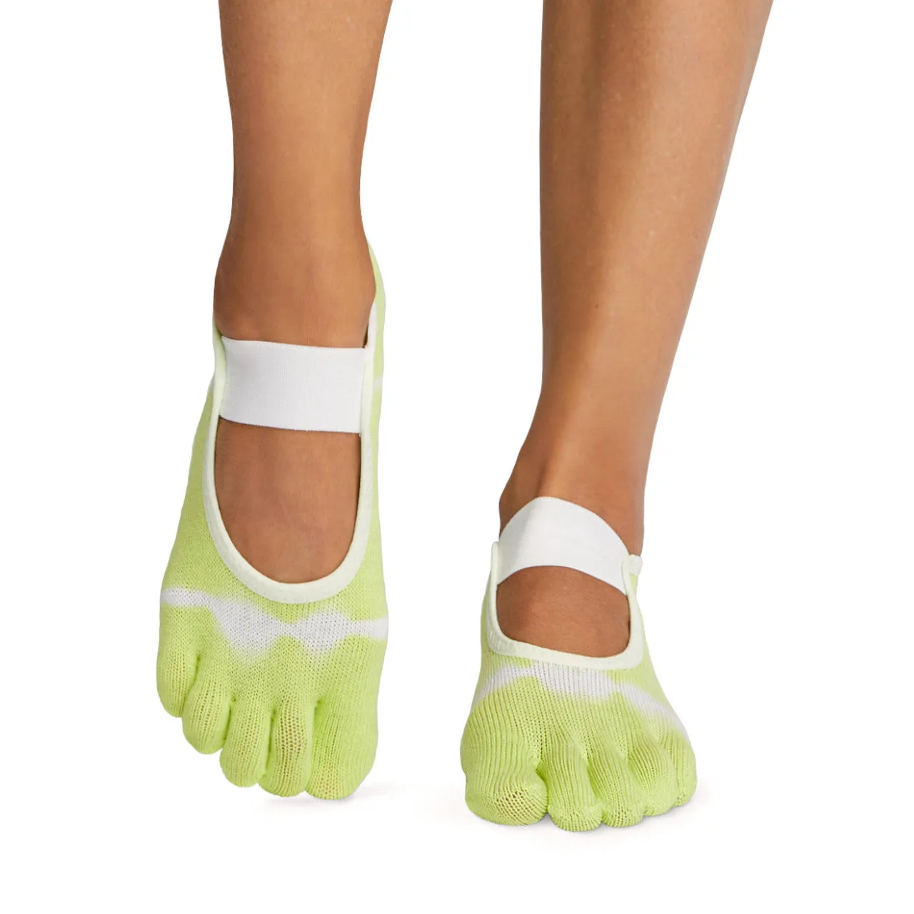 TOESOX Grip Full Toe Mia - Lime Tie Dye Stripe