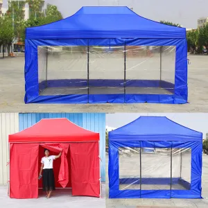 Traditional tents are surrounded by cloth on all sides