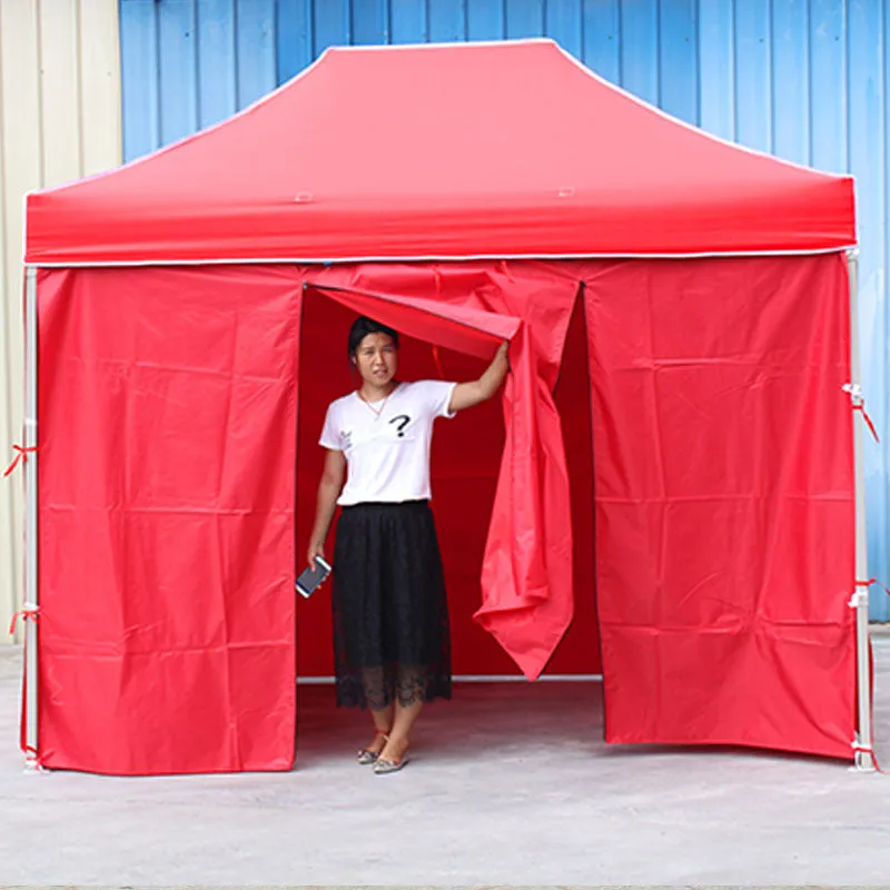 Traditional tents are surrounded by cloth on all sides