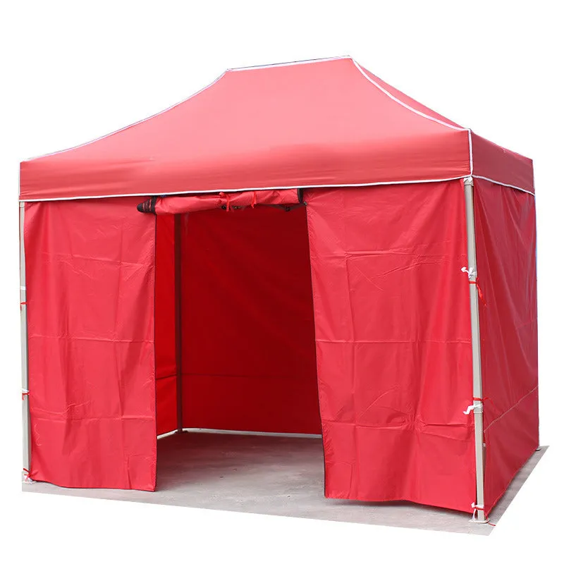 Traditional tents are surrounded by cloth on all sides