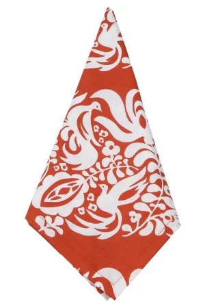 turtledove ginger orange printed cloth dinner napkins