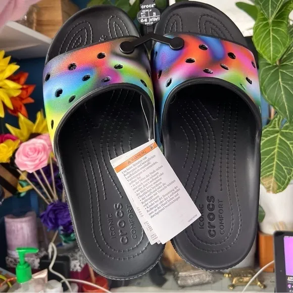 Tye Dye Crocs Side Sandals