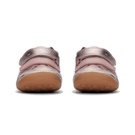 UK 5.5 Pink and Silver Tiny Fawn Velcro Sneaker