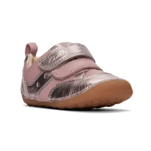 UK 5.5 Pink and Silver Tiny Fawn Velcro Sneaker