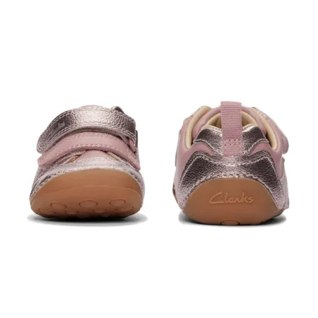 UK 5.5 Pink and Silver Tiny Fawn Velcro Sneaker