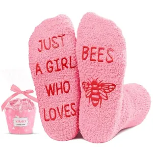 Unique Bee Gifts for 7-10 years old Girls Who Love Bee, Cute Bee Gifts for Kids, Crazy Fuzzy Bee Socks for 7-10 years old, Unique Bee Gifts for Bee Lovers