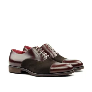 Unique Handcrafted Burgundy Box Calf Derby w/ Cap Toe by Le Ruux