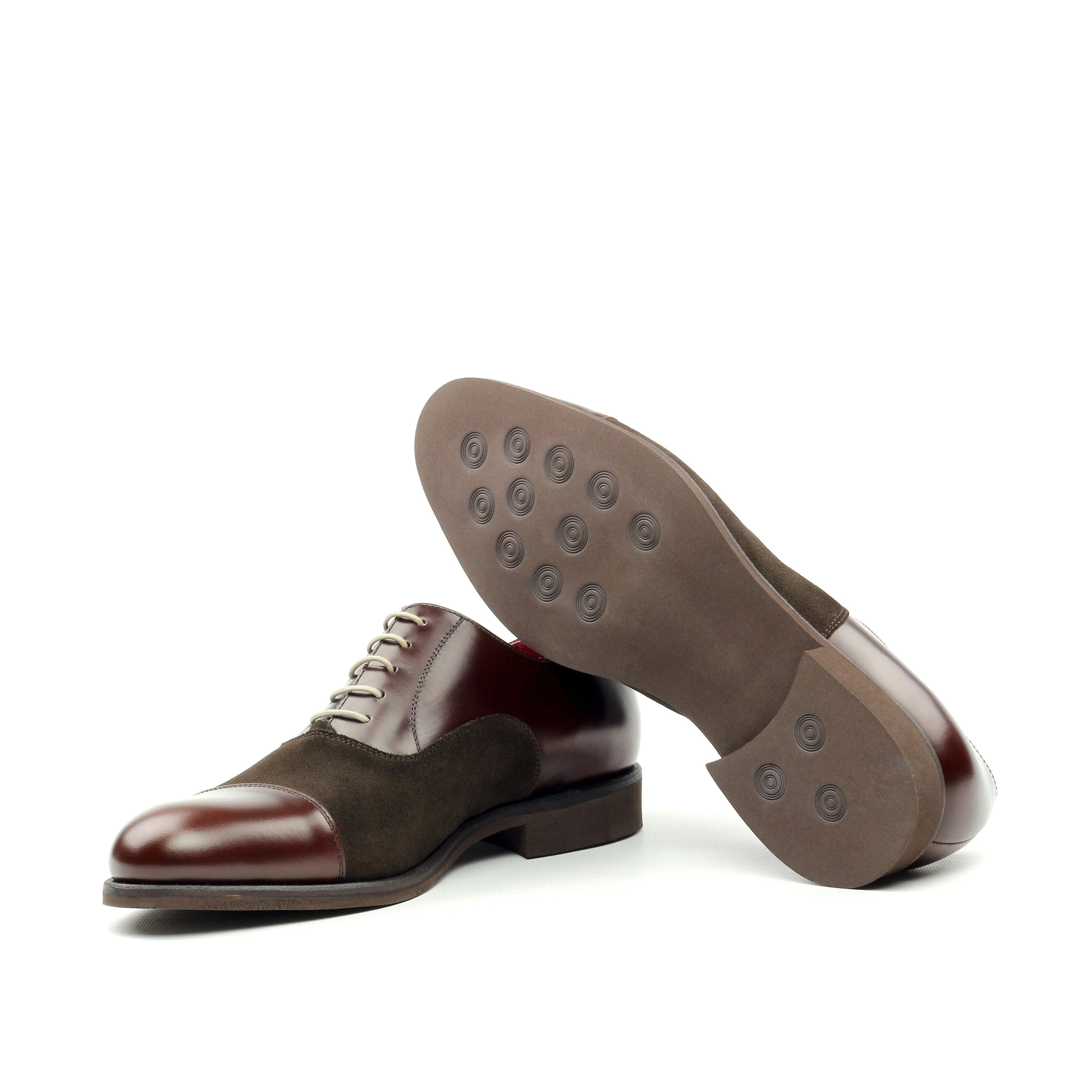 Unique Handcrafted Burgundy Box Calf Derby w/ Cap Toe by Le Ruux