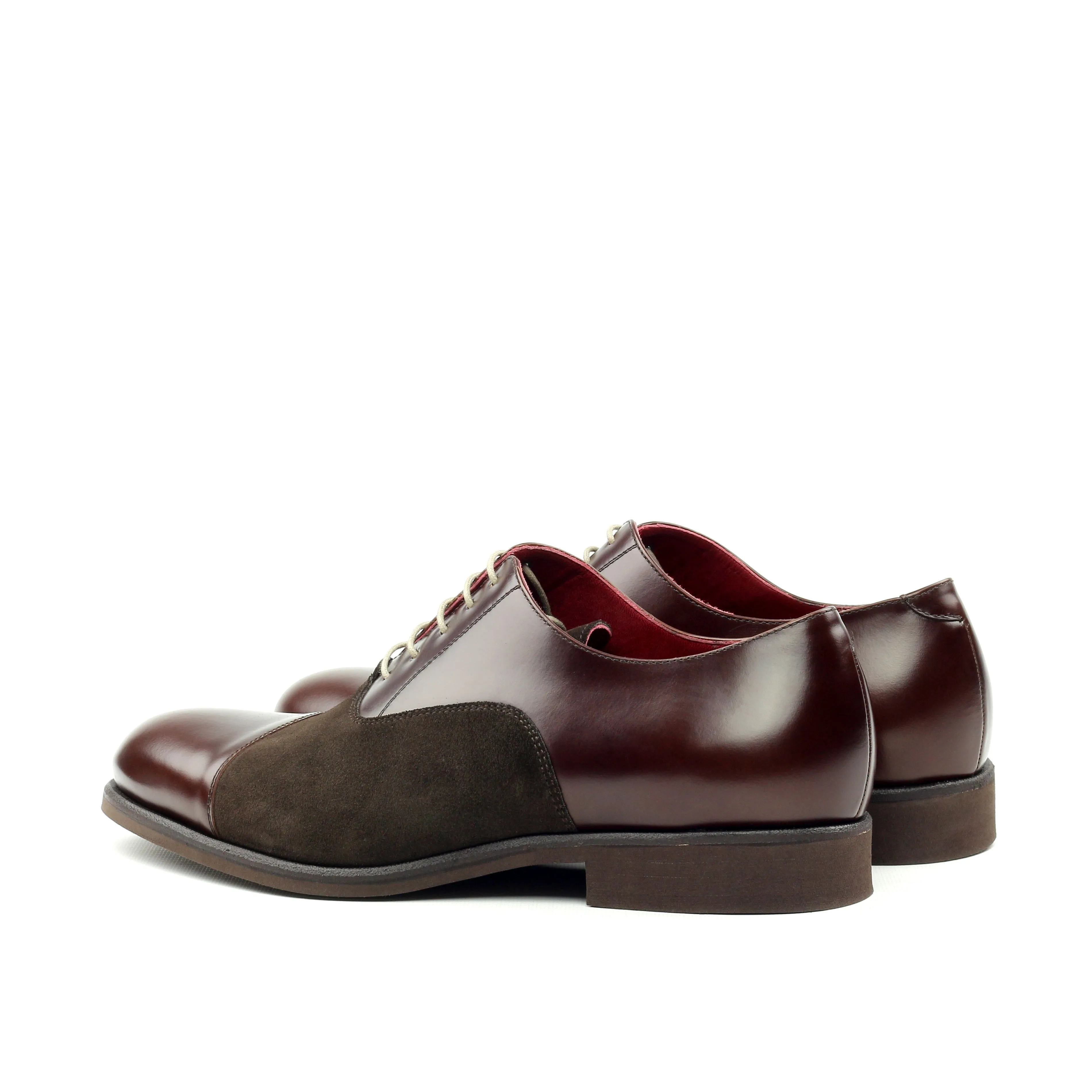 Unique Handcrafted Burgundy Box Calf Derby w/ Cap Toe by Le Ruux