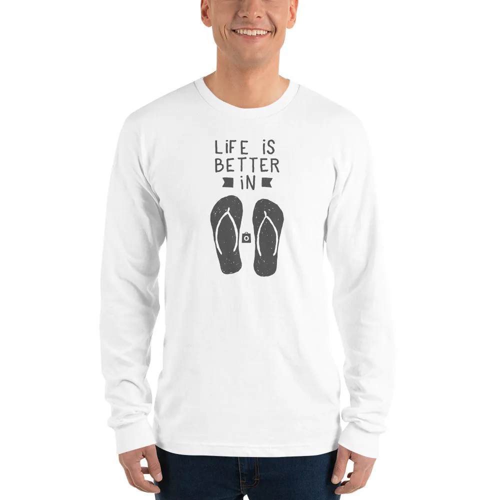 Unisex Long Sleeve T-shirt - Flip-Flop through Life