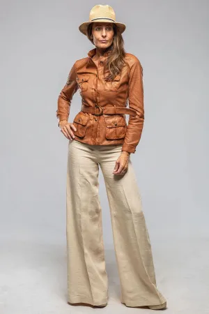 Ventura Perforated Leather Jacket in Cognac