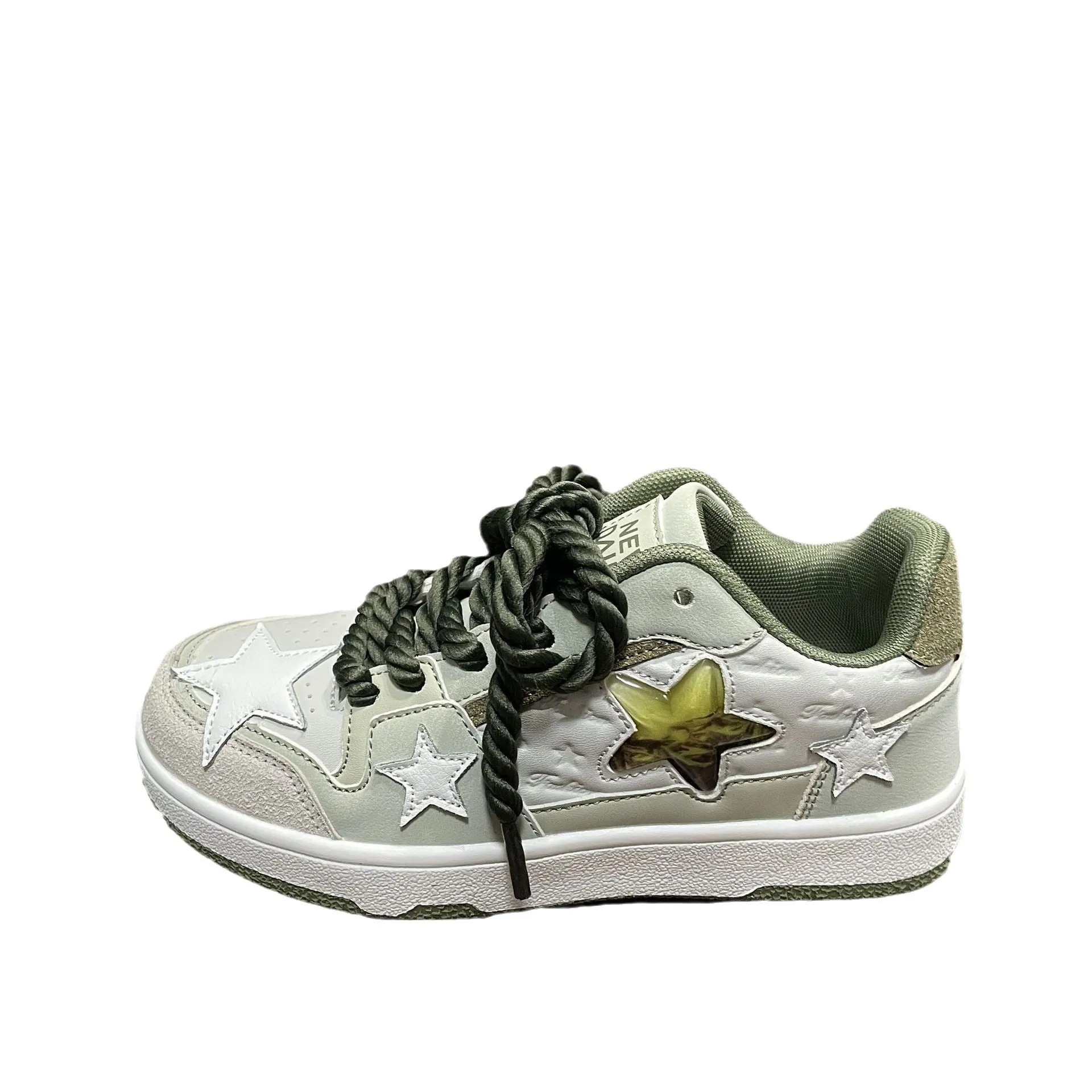 Versatile Elegance: Contrast Color Casual All-Match White Shoes