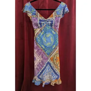 Vintage Y2K Slip Dress Size 3 Floral Babydoll Ruffle Fairy Cottagecore V-Neck