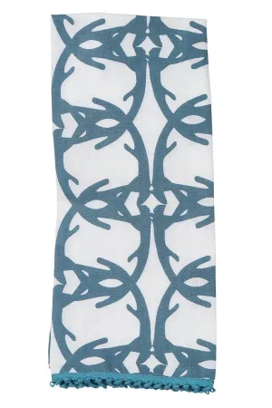 vixen midnight blue printed cloth guest towels