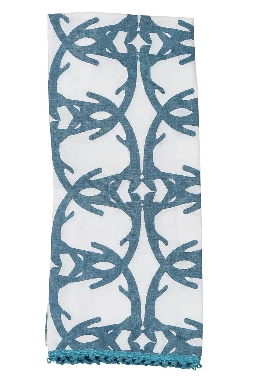 vixen midnight blue printed cloth guest towels