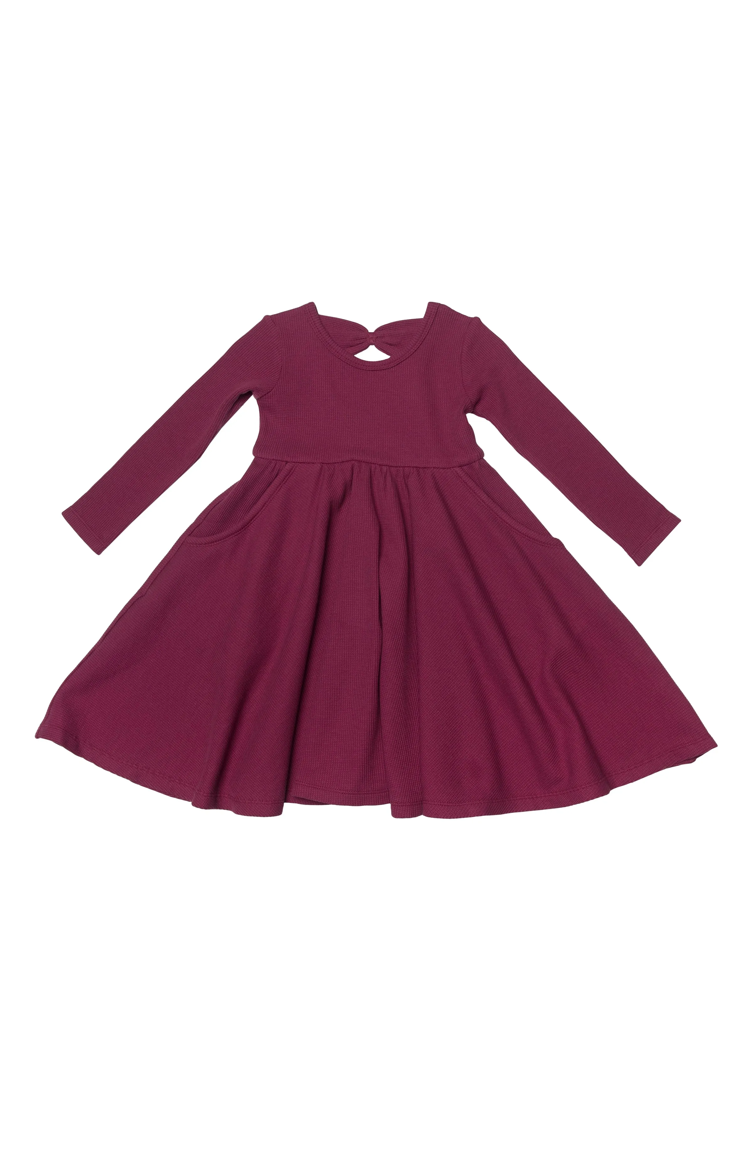 Waffle Long Sleeve Skater Dress - Sugar Plum