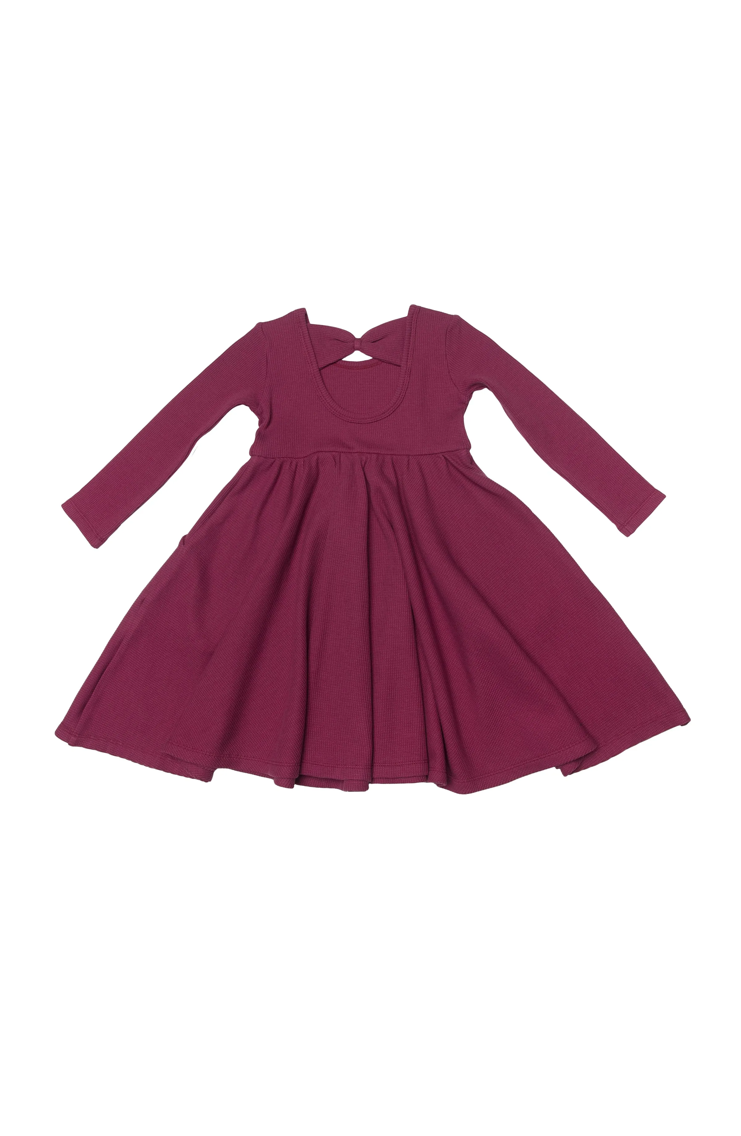 Waffle Long Sleeve Skater Dress - Sugar Plum